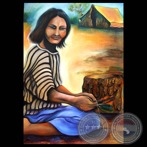 ARTE PLUMARIO - De la serie ORIGEN DE MI TIERRA, 2008 - Obra de ANNA SCAVONE